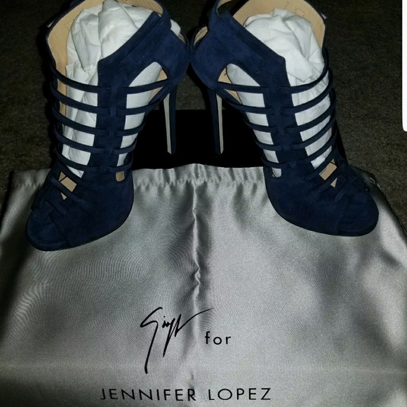 Giuseppe for Jennifer Lopez Jen Caged Navy suede - Picture 7 of 7